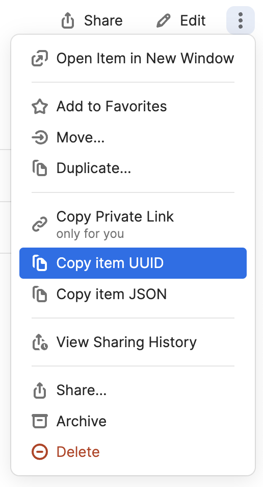 1Password Copy Item UUID