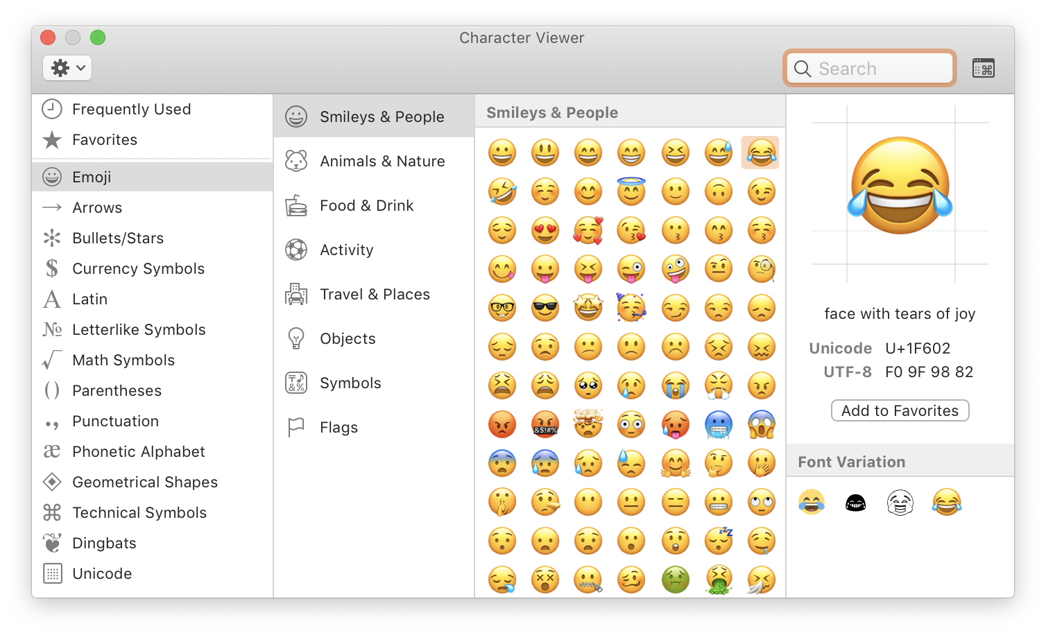 code for emojis on mac