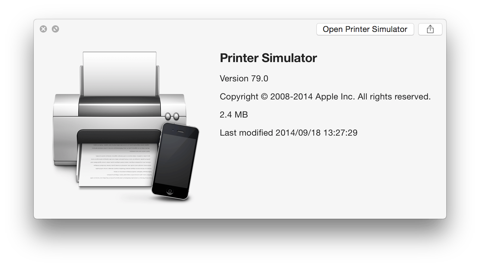 PrintSimulator App Info