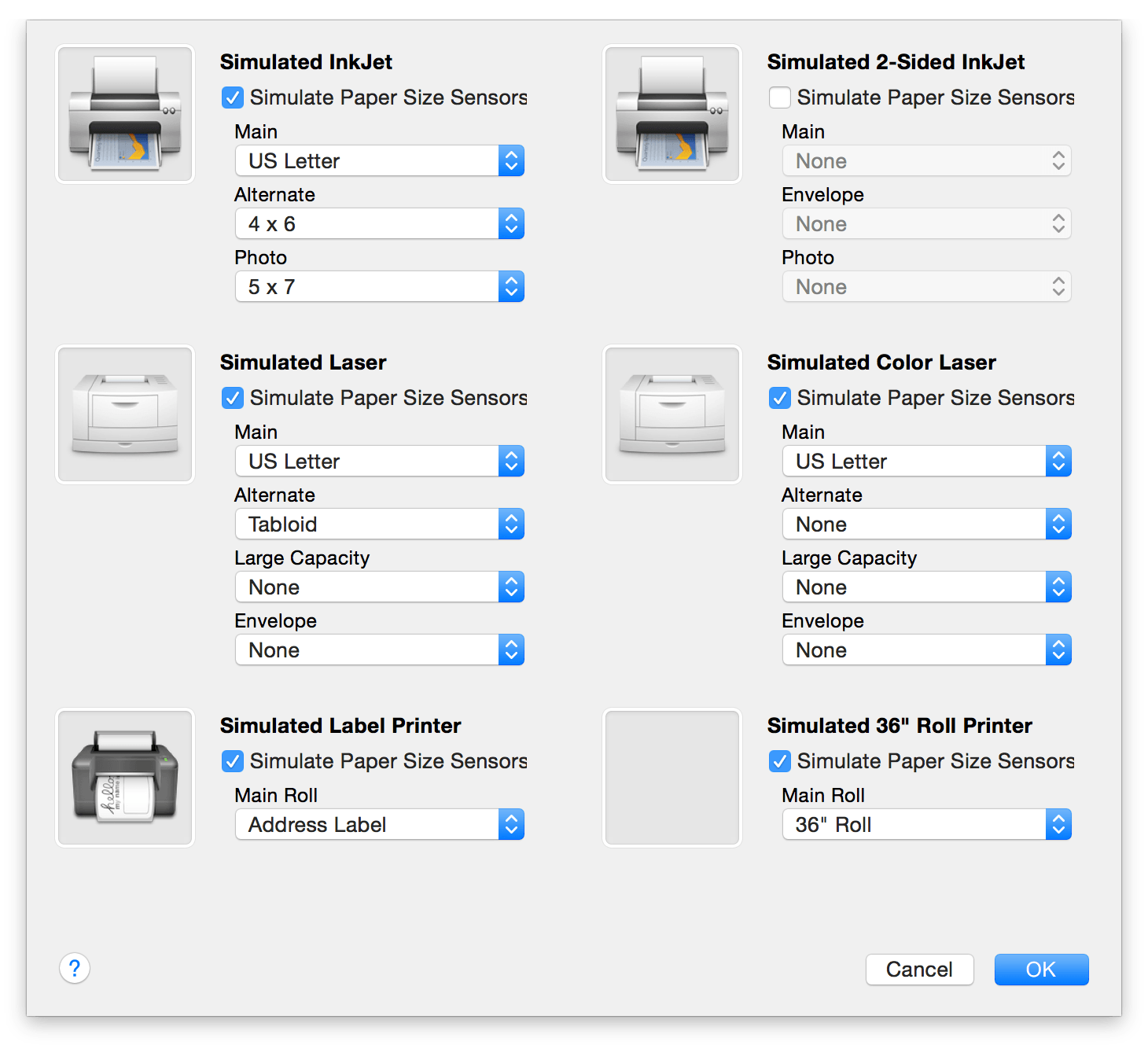 PrintSimulator App Load Paper