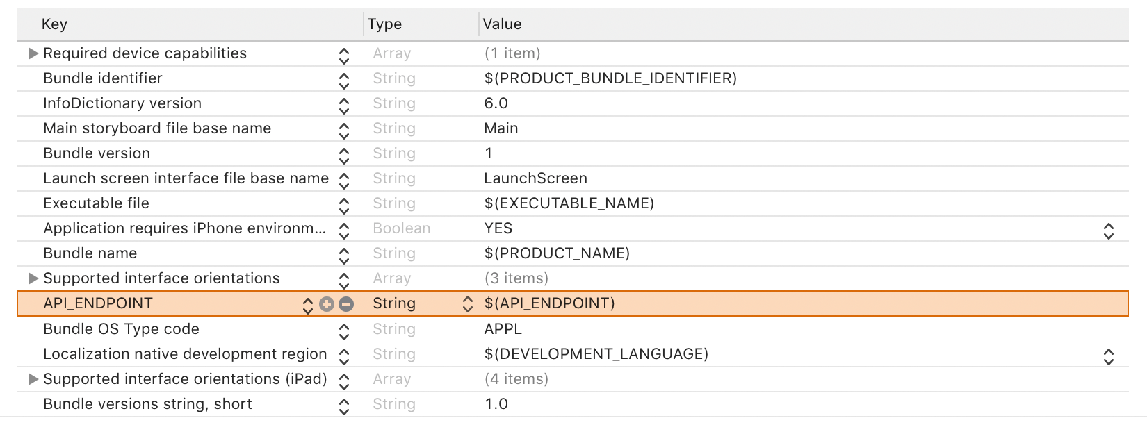 Xcode Info.plist